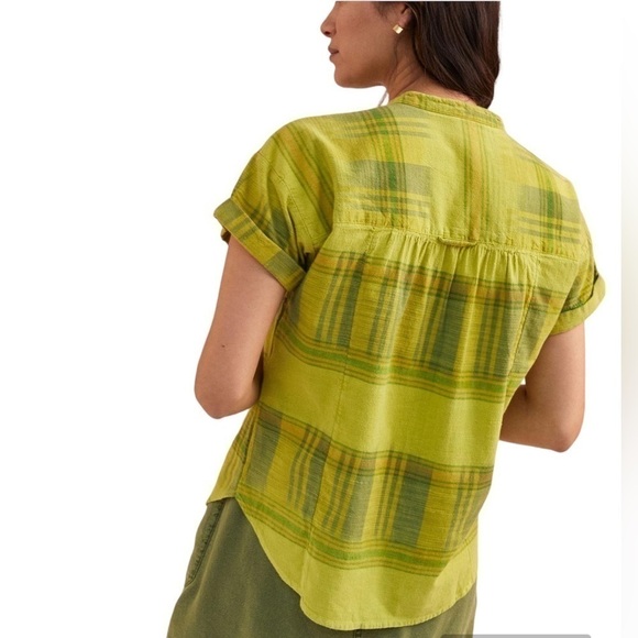 ANTHROPOLOGIE PILCRO PLAID COTTON BLOUSE NWT - Picture 2 of 13